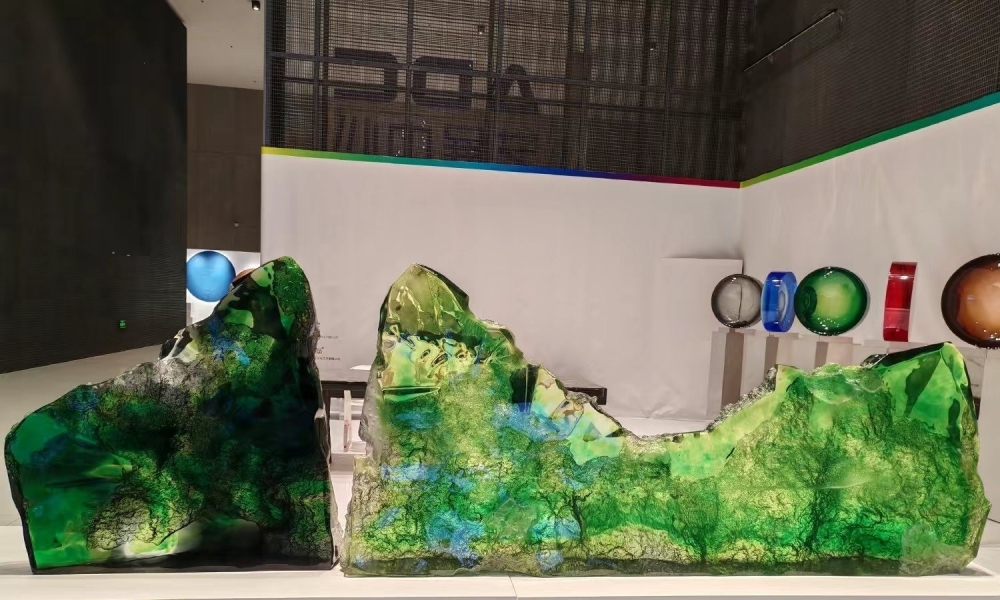 流晶 山石 翡翠绿