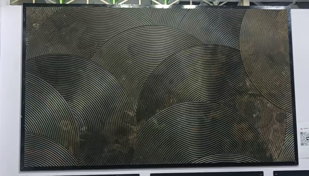 黑京石扇形拉丝拼画