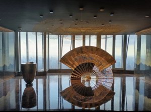 金属折扇端景艺术装置
