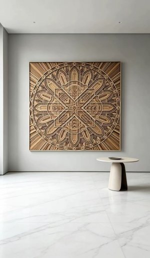 天然木饰面雕刻板画10