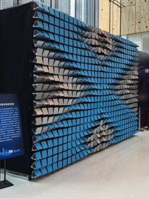 机械矩阵动态三面翻转屏前台展厅企业背景装饰墙旋转互动装置
