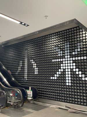 智能互动机械矩阵三面翻转展厅感应式立体波浪矩阵装置创意互动