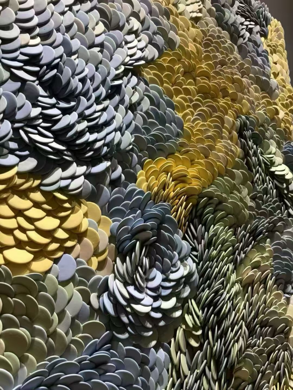 堆叠手工陶瓷艺术墙