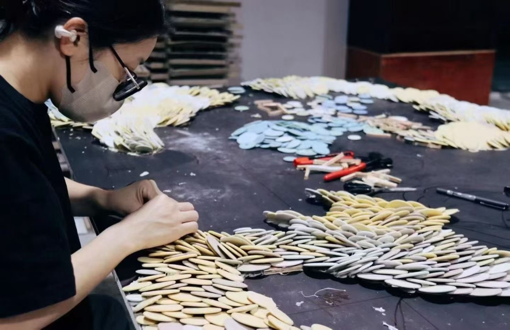 堆叠手工陶瓷艺术墙