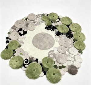 立体艺术圆形簇绒地毯