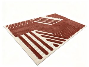 焦糖棕高低绒手工簇绒地毯