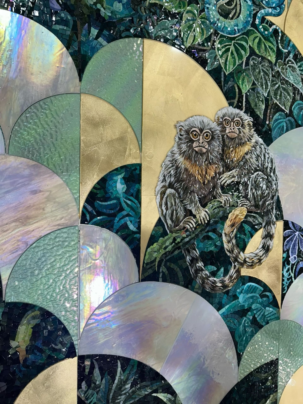 雨林珍禽马赛克剪画