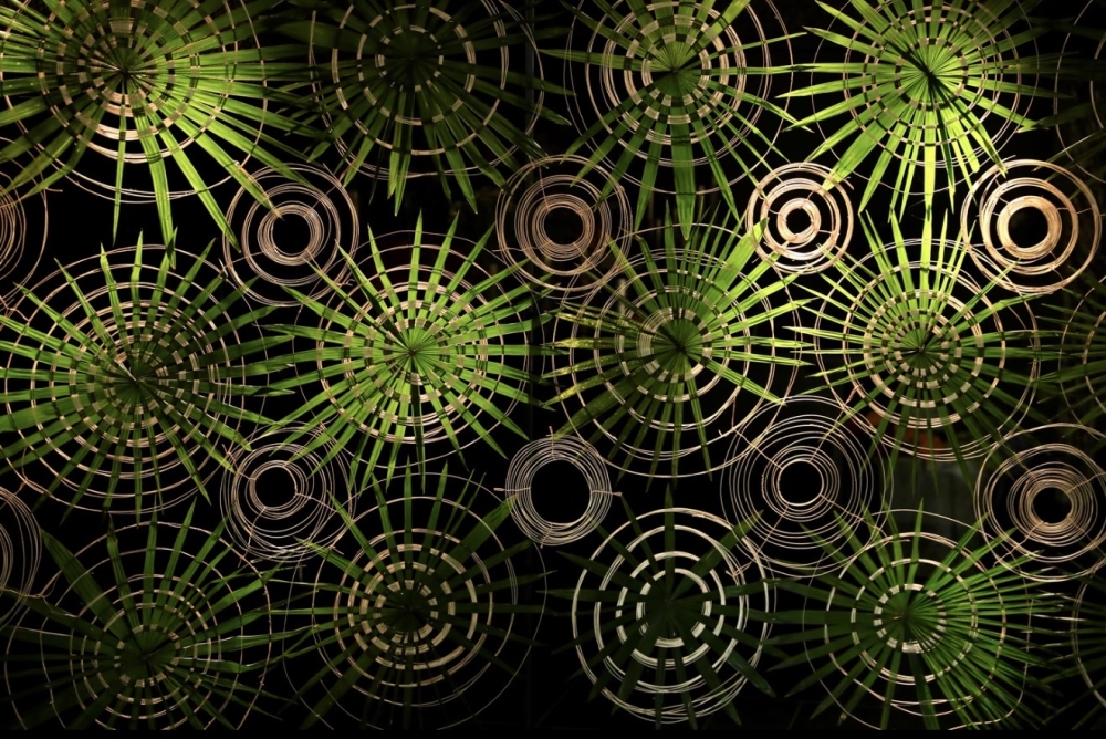 竹编棕榈隔断