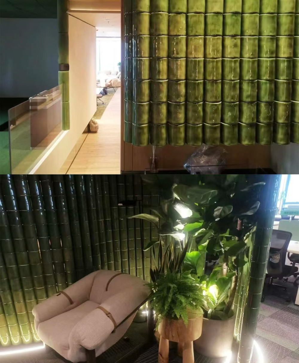 绿色竹节手工砖