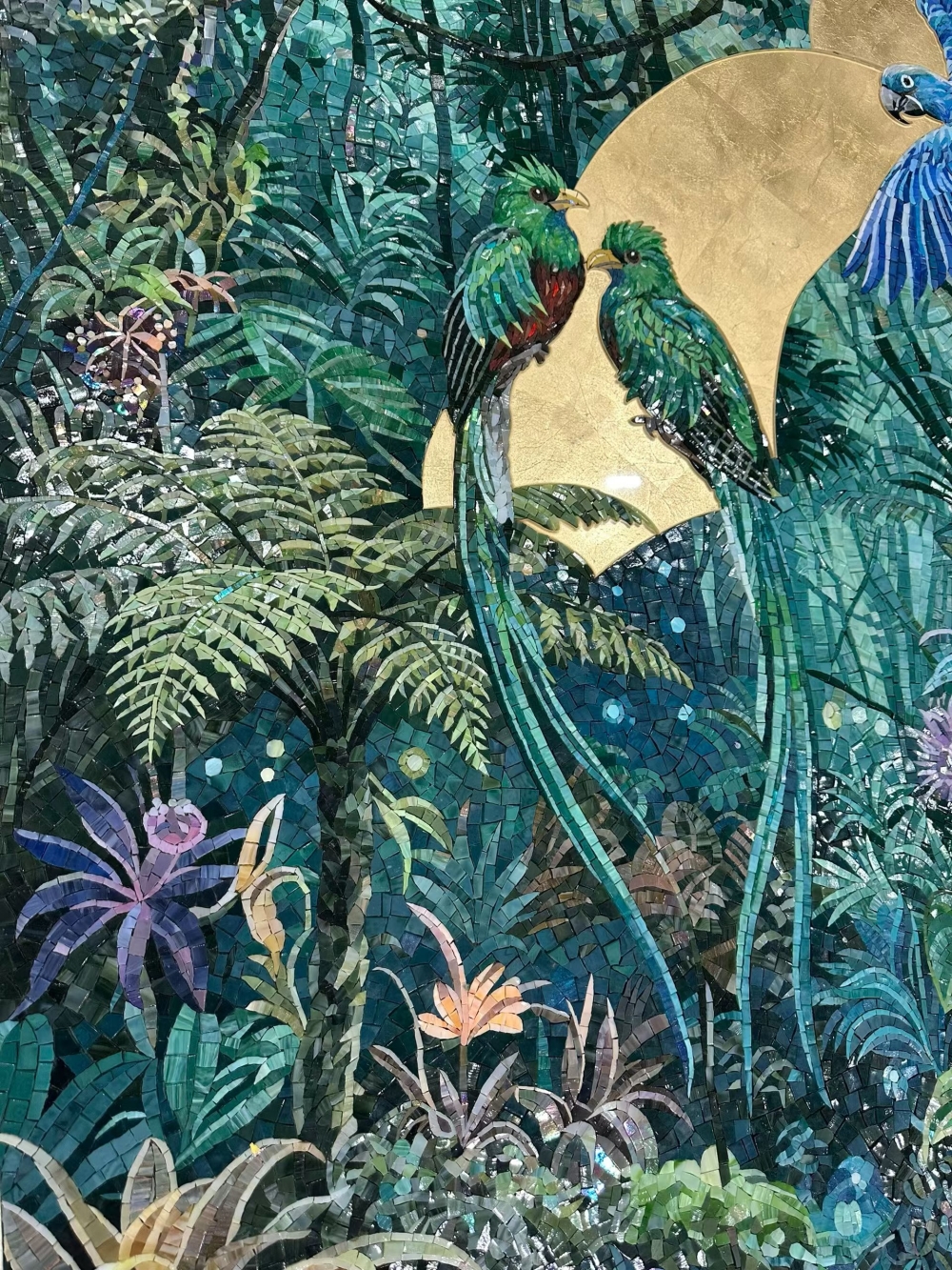 雨林珍禽马赛克剪画
