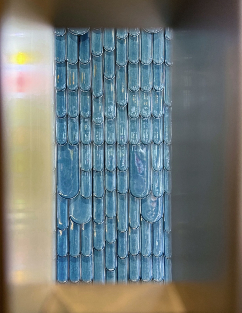 孔雀蓝鱼鳞手工砖
